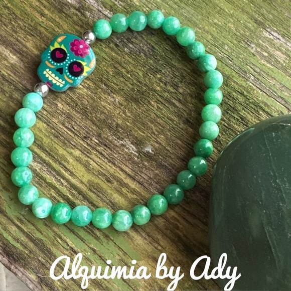 Amazonite beaded bracelet/bohemian healing crystal bracelet/Taurus stone - Picture 1 of 1